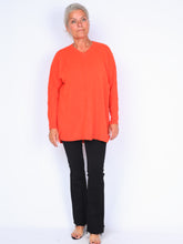 Strikket v-hals bluse Plus Size